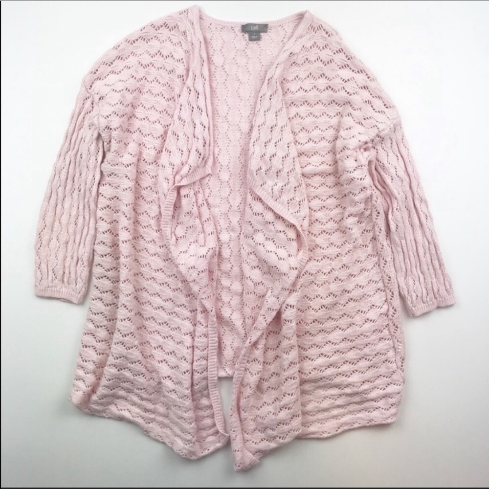 J. Jill Women's  Light Pink Waterfall Cardigan - Size Small